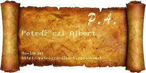 Petróczi Albert névjegykártya